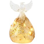 Dekoratief | Engeltje staand m/hartje, transparant/goud, glas, LED, 7x7x10cm | A255665 Dekoratief | Engeltje staand m/hartje, transparant/goud, glas, LED, 7x7x10cm | A255665
