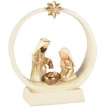 Dekoratief | Kerststalfiguren in boog, wit/goud, resina, 10x4x12cm | A255708 Dekoratief | Kerststalfiguren in boog, wit/goud, resina, 10x4x12cm | A255708