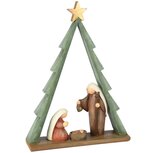 Dekoratief | Kerststalfiguren in boom, groen/naturel, resina, 17x5x23cm | A255711 Dekoratief | Kerststalfiguren in boom, groen/naturel, resina, 17x5x23cm | A255711