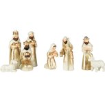 Dekoratief | Set 8 kerststalfiguren, wit/goud, resina, 20x5x11cm | A255712 Dekoratief | Set 8 kerststalfiguren, wit/goud, resina, 20x5x11cm | A255712