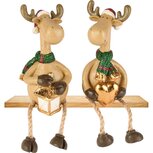 Dekoratief | Rendier m/hangbeentjes, groen, resina, 6x5x10cm, set van 2 stuks | A255715 Dekoratief | Rendier m/hangbeentjes, groen, resina, 6x5x10cm, set van 2 stuks | A255715