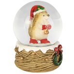 Dekoratief | Waterbol m/egeltje, rood/bruin, resina/glas, 7x7x9cm | A255718 Dekoratief | Waterbol m/egeltje, rood/bruin, resina/glas, 7x7x9cm | A255718