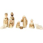 Dekoratief | Set 11 kerststalfiguren, wit/goud, resina, 5x11cm | A255719 Dekoratief | Set 11 kerststalfiguren, wit/goud, resina, 5x11cm | A255719
