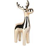 Dekoratief | Rendier staand, goud, porselein, 10x7x19cm | A255740 Dekoratief | Rendier staand, goud, porselein, 10x7x19cm | A255740