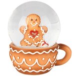 Dekoratief | Waterbol kopje m/cookie, transparant/bruin, glas/resina, 9x7x10cm | A255747 Dekoratief | Waterbol kopje m/cookie, transparant/bruin, glas/resina, 9x7x10cm | A255747