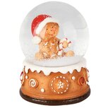 Dekoratief | Waterbol m/cookie, transparant/bruin, glas/resina, 9x7x10cm | A255748 Dekoratief | Waterbol m/cookie, transparant/bruin, glas/resina, 9x7x10cm | A255748