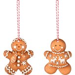 Dekoratief | Hanger cookie, bruin/wit, resina, 6x6x1cm, set van 2 stuks | A255749 Dekoratief | Hanger cookie, bruin/wit, resina, 6x6x1cm, set van 2 stuks | A255749