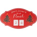 Dekoratief | Wanddeco kalender 'Jours Jusqu'… No‰l', rood, metaal, 45x25cm | A255785 Dekoratief | Wanddeco kalender 'Jours Jusqu'… No‰l', rood, metaal, 45x25cm | A255785