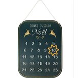 Dekoratief | Wanddeco kalender 'Jours Jusqu'… No‰l', groen, metaal, 35x45cm | A255786 Dekoratief | Wanddeco kalender 'Jours Jusqu'… No‰l', groen, metaal, 35x45cm | A255786
