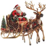 Dekoratief | Wanddeco 'Classic Santa On Sleigh', metaal, 41x39cm | A255788 Dekoratief | Wanddeco 'Classic Santa On Sleigh', metaal, 41x39cm | A255788