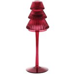 Dekoratief | Theelichthouder boompje op voet, rood, glas, 8x8x25cm | A255806 Dekoratief | Theelichthouder boompje op voet, rood, glas, 8x8x25cm | A255806