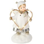 Dekoratief | Engeltje m/hart, wit/goud, resina/metaal, LED, 10x8x16cm | A255822 Dekoratief | Engeltje m/hart, wit/goud, resina/metaal, LED, 10x8x16cm | A255822