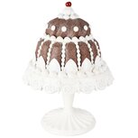 Dekoratief | Taart m/schotel, wit/bruin, resina, 26x26x36cm | A255832 Dekoratief | Taart m/schotel, wit/bruin, resina, 26x26x36cm | A255832