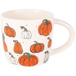Dekoratief | Mok 'Pumpkin Patch', wit/oranje, keramiek, 14x9x10cm | A255840 Dekoratief | Mok 'Pumpkin Patch', wit/oranje, keramiek, 14x9x10cm | A255840