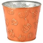 Dekoratief | Bloempot 'Pumpkin Patch', oranje, metaal, 14x14x12cm | A255901 Dekoratief | Bloempot 'Pumpkin Patch', oranje, metaal, 14x14x12cm | A255901