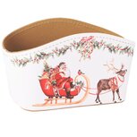 Dekoratief | Bakje ovaal 'Santa Sleigh', wit/rood, pvc, 21x12x11cm | A255915 Dekoratief | Bakje ovaal 'Santa Sleigh', wit/rood, pvc, 21x12x11cm | A255915