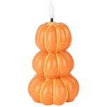 Dekoratief | Kaars 'Pumpkin Stack', oranje, LED, 13cm | A255934 Dekoratief | Kaars 'Pumpkin Stack', oranje, LED, 13cm | A255934