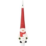 Dekoratief | Kaars 'Snowman', wit/rood, LED, 25cm | A255941 Dekoratief | Kaars 'Snowman', wit/rood, LED, 25cm | A255941