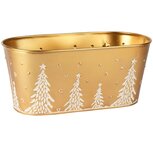 Dekoratief | Bakje ovaal m/bomen, goud/wit, metaal, 25x13x10cm | A255952 Dekoratief | Bakje ovaal m/bomen, goud/wit, metaal, 25x13x10cm | A255952