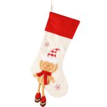 Dekoratief | Kerstkous cookie m/hangbenen, rood/wit, stof, 27x55cm | A255973 Dekoratief | Kerstkous cookie m/hangbenen, rood/wit, stof, 27x55cm | A255973