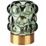 Dekoratief | Theelichthouder 'Bubbly', groen/goud, glas/metaal, 9x9x11cm | A255980 Dekoratief | Theelichthouder 'Bubbly', groen/goud, glas/metaal, 9x9x11cm | A255980