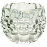 Dekoratief | Theelichthouder 'Bulbs', groen/transparant, glas, 8x8x6cm | A255982 Dekoratief | Theelichthouder 'Bulbs', groen/transparant, glas, 8x8x6cm | A255982