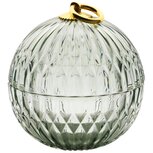 Dekoratief | Bonbonnière, groen/goud/transparant, glas, 11x11x12cm | A255990 Dekoratief | Bonbonnière, groen/goud/transparant, glas, 11x11x12cm | A255990