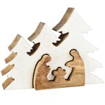 Dekoratief | Kerststal puzzel, wit/naturel, hout/email, 19x4x14cm | A258003 Dekoratief | Kerststal puzzel, wit/naturel, hout/email, 19x4x14cm | A258003