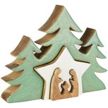 Dekoratief | Kerststal puzzel, groen/wit/naturel, hout/email, 25x4x20cm | A258004 Dekoratief | Kerststal puzzel, groen/wit/naturel, hout/email, 25x4x20cm | A258004