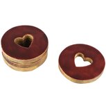 Dekoratief | Set 4 coasters hart, bordeaux/naturel, hout/email, 10x10x1cm | A258009 Dekoratief | Set 4 coasters hart, bordeaux/naturel, hout/email, 10x10x1cm | A258009