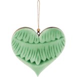 Dekoratief | Hanger hart, groen, hout/email, 16x2x17cm | A258021