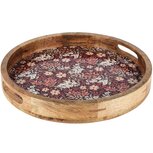 Dekoratief | Dienblad rond 'Retro Flower', hout/email, 35x35x5cm | A258028 Dekoratief | Dienblad rond 'Retro Flower', hout/email, 35x35x5cm | A258028