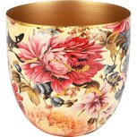Dekoratief | Bloempot 'Blooming Bouquet', wit/goud, metaal, 17x17x18cm | A258055 Dekoratief | Bloempot 'Blooming Bouquet', wit/goud, metaal, 17x17x18cm | A258055