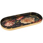 Dekoratief | Dienblad 'Magnificent Flowers', zwart/goud, metaal, 32x14x2cm | A258062 Dekoratief | Dienblad 'Magnificent Flowers', zwart/goud, metaal, 32x14x2cm | A258062