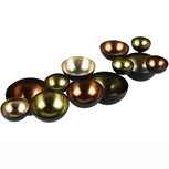 Dekoratief | Tafelstuk multitheelichthouder, groen/bruin/zwart, metaal, 39x16x8cm | A258066 Dekoratief | Tafelstuk multitheelichthouder, groen/bruin/zwart, metaal, 39x16x8cm | A258066