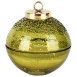 Dekoratief | Kerstbal geurkaars 'Sprinkle Green', glas/wax, 9x9x8cm | A258084 Dekoratief | Kerstbal geurkaars 'Sprinkle Green', glas/wax, 9x9x8cm | A258084