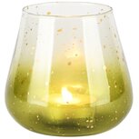 Dekoratief | Theelichthouder 'Sprinkle Green', glas, 13x13x12cm | A258086 Dekoratief | Theelichthouder 'Sprinkle Green', glas, 13x13x12cm | A258086