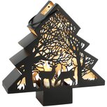 Dekoratief | Windlicht boom 'Forest Reindeer', zwart/goud, metaal, 20x5x20cm | A258099 Dekoratief | Windlicht boom 'Forest Reindeer', zwart/goud, metaal, 20x5x20cm | A258099