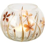Dekoratief | Theelichthouder 'Indian Summer', transparant, glas, 12x12x10cm | A258116 Dekoratief | Theelichthouder 'Indian Summer', transparant, glas, 12x12x10cm | A258116