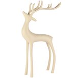 Dekoratief | Deco hert staand, crème, aluminium, 25x7x36cm | A258144 Dekoratief | Deco hert staand, crème, aluminium, 25x7x36cm | A258144