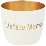 Dekoratief | Theelichthouder 'Liefste Mama', wit/goud, metaal, 10x10x9cm | A258148 Dekoratief | Theelichthouder 'Liefste Mama', wit/goud, metaal, 10x10x9cm | A258148