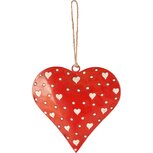 Dekoratief | Hanger hart 'Kerry Work', rood/wit, metaal, 10x1x10cm | A258154 Dekoratief | Hanger hart 'Kerry Work', rood/wit, metaal, 10x1x10cm | A258154