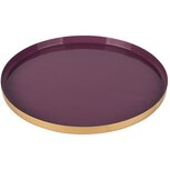 Dekoratief | Dienblad rond, paars/goud, metaal, 26x26x2cm | A258157 Dekoratief | Dienblad rond, paars/goud, metaal, 26x26x2cm | A258157
