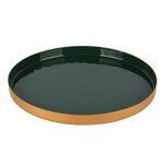 Dekoratief | Dienblad rond, groen/goud, metaal, 21x21x2cm | A258158 Dekoratief | Dienblad rond, groen/goud, metaal, 21x21x2cm | A258158