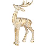 Dekoratief | Deco hert staand, goud/wit, metaal, 11x4x20cm | A258185 Dekoratief | Deco hert staand, goud/wit, metaal, 11x4x20cm | A258185