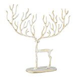 Dekoratief | Deco hert staand m/gewei, wit/goud, metaal, 43x10x36cm | A258187 Dekoratief | Deco hert staand m/gewei, wit/goud, metaal, 43x10x36cm | A258187