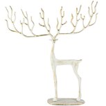 Dekoratief | Deco hert staand m/gewei, wit/goud, metaal, 52x10x48cm | A258188 Dekoratief | Deco hert staand m/gewei, wit/goud, metaal, 52x10x48cm | A258188