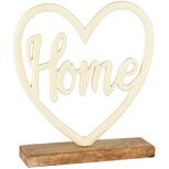 Dekoratief | Deco 'Home' in hart, wit/naturel, aluminium/hout, 19x5x21cm | A258207 Dekoratief | Deco 'Home' in hart, wit/naturel, aluminium/hout, 19x5x21cm | A258207
