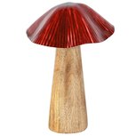 Dekoratief | Paddenstoel, rood/naturel, hout/metaal, 10x10x14cm | A258217 Dekoratief | Paddenstoel, rood/naturel, hout/metaal, 10x10x14cm | A258217
