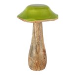 Dekoratief | Paddenstoel, groen/naturel, hout/email, 12x12x21cm | A258232 Dekoratief | Paddenstoel, groen/naturel, hout/email, 12x12x21cm | A258232